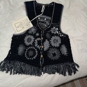 Free people crochet vest